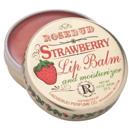 бальзамы губ, бальзамы губ vintage, lip balm бальзам губ, smith's strawberry lip balm, rosebud strawberry lip balm