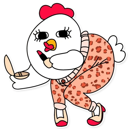 pollo, carattere, disegno motti, testa di pollo da cartone animato