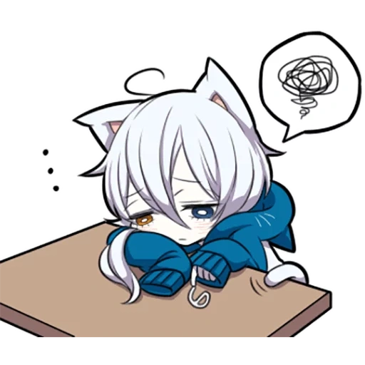 anime, shiro neko, white kitten