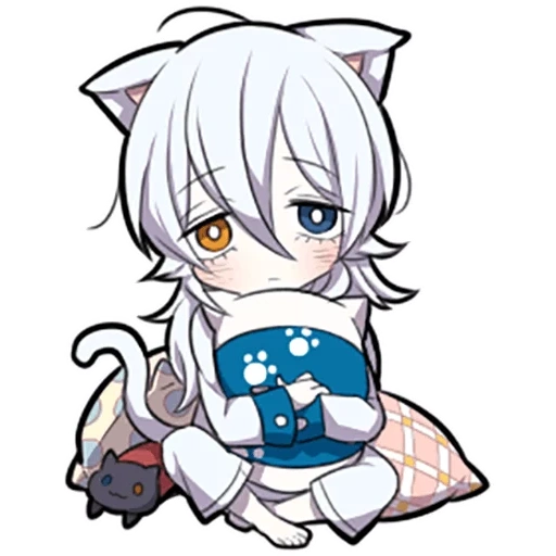 neko, etwas, shiro neko, weißes kätzchen