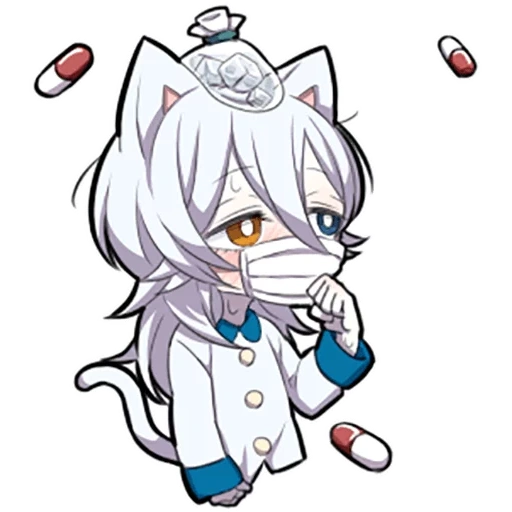 neko, etwas, shiro neko, weißes kätzchen