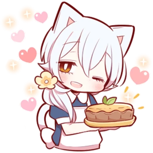 tomoe animation, white kitten, tomoe chibi a very likable god