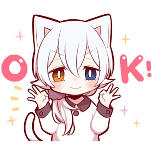 animación neko, medicina interna kawai, white kitten, animación kawai neko