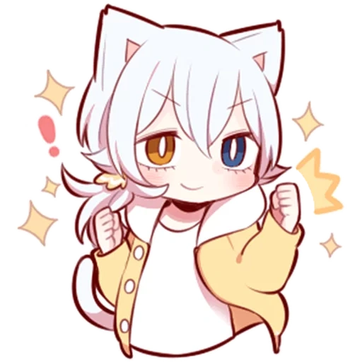 tomoe animation, youhe cartoon, white kitten, anime kawai neko