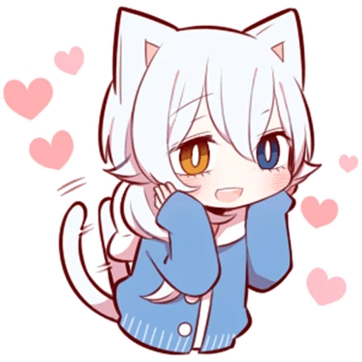 shiro neko, white kitten, imagen de arte de animación