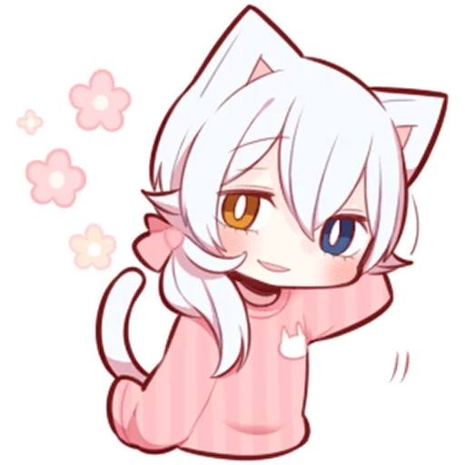 anime, shiro neko, kitten putih