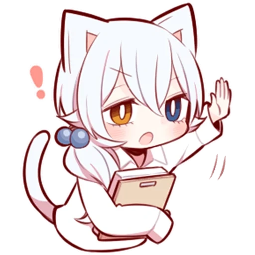 youhe cartoon, tomoe animation, white kitten, anime picture