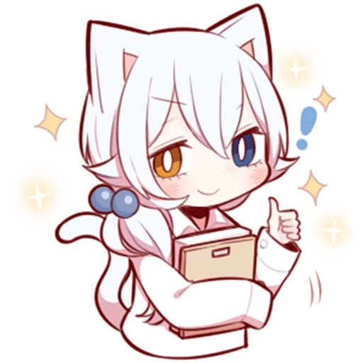 youhe cartoon, tomoe animation, white kitten, anime picture