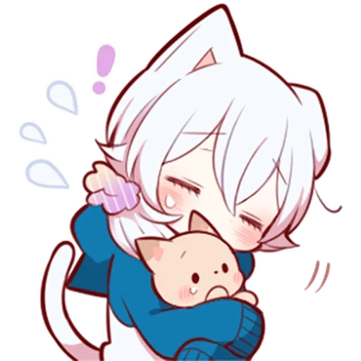 аниме, shiro neko, ash kitten, white kitten