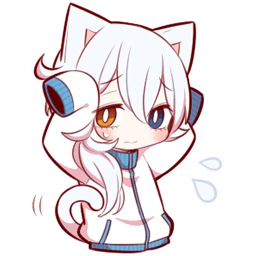 animação, white kitten, personagem de anime