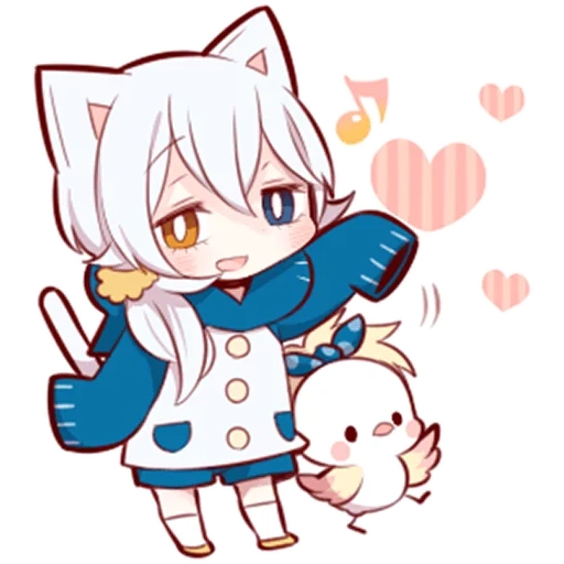 аниме, shiro neko, аниме арты, white kitten