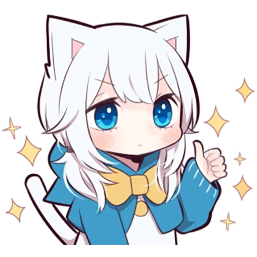 anime, anime 02, chat kotyash, chaton blanc, ensemble de chaton blanc