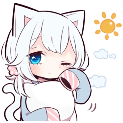 anime, tian some, anime 02, no chibi, white kitten