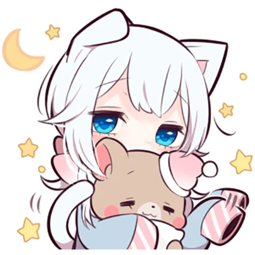 anime, tian some, anime 02, no chibi, white kitten