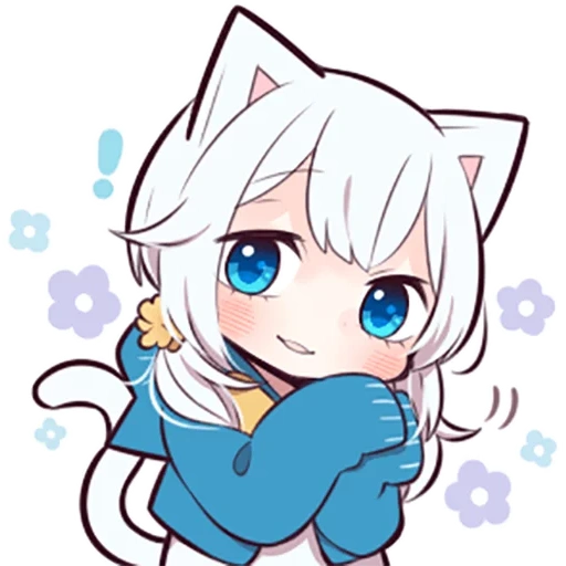 anime, anime 02, shiro neko, white kitten