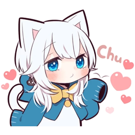 animação, tian neizi, white kitten, imagem de anime