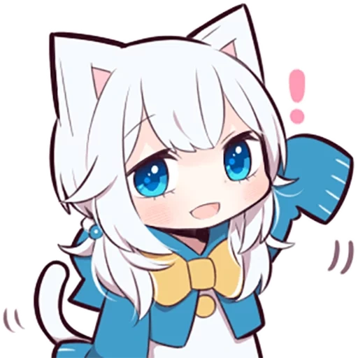 anime, nekan, anime 02, white kitten