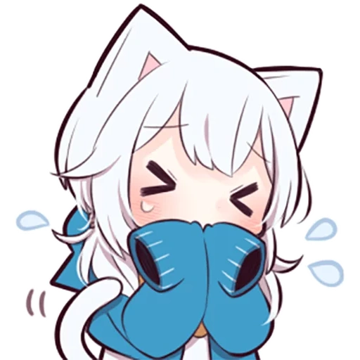 some, anime, shiro neko, white kitten