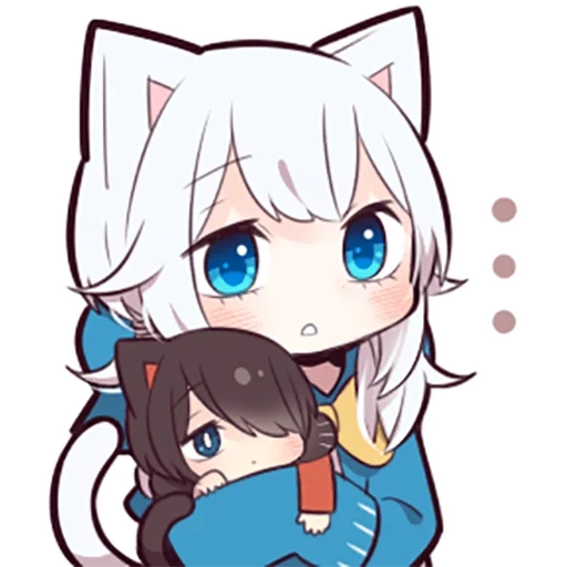 animación, tanaka, gatito gato, hijo salvaje chibi, chibi friends hui