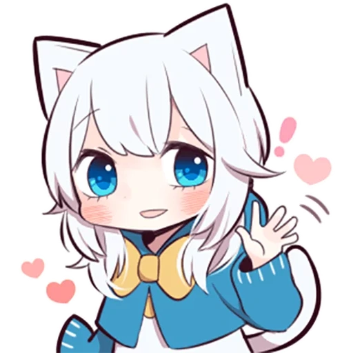 animação 02, gatinho, arte de animação, white kitten, imagem de anime