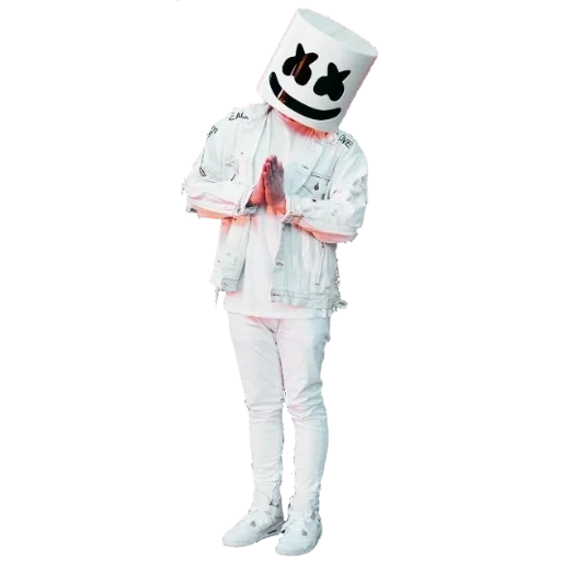 marshmallow singer, marshmallow rapper gesicht, marshmallow white set, marshmallow sänger ohne maske, marshmallow dj ohne maske