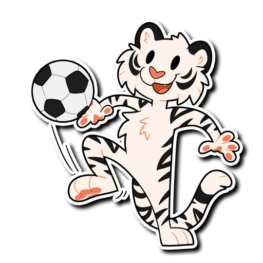 harimau, macan putih, sepak bola harimau, kartun harimau putih