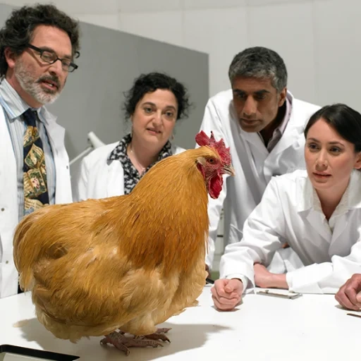курица, ученый, меловая доска, научный центр, личные фотографии