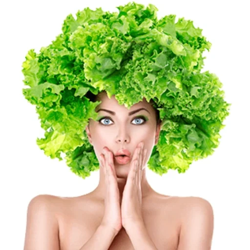 lettuce, hair growth, зеленые овощи, девушка зелени, веганская диета