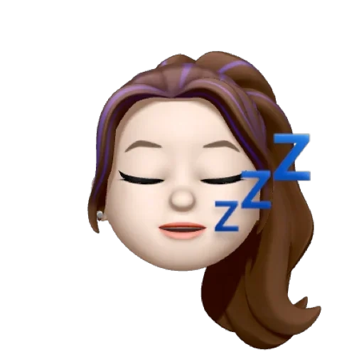 emoji, asiático, memoji, humano, memoji está com sono