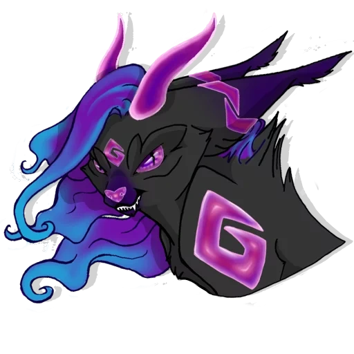 anime, seni magent, raja sombra, neon seni berbulu, violet beast demon