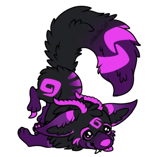 аниме, дракон фиолетовый, протоген фиолетовый, мифические существа, фиолетовый дракон виверна