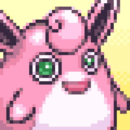 покемон, рисунки покемонов, персонажи покемон, покемон wigglytuff arts, покемон иглибафф пиксельный