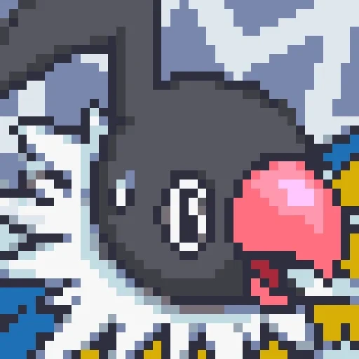 i pokemon, pokemon 441, stanza di chat pokemon, pixel pokemon aaron, litten pokemon pixel art