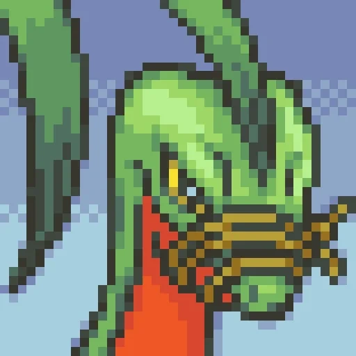 adrio, campos, arte de pixel, grovyle el ladrón, la cabeza de píxel del dragón