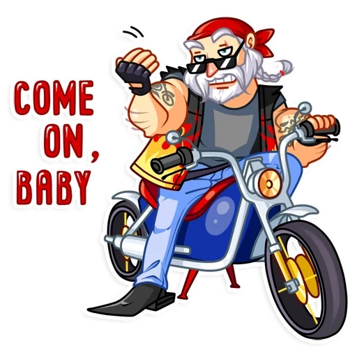 bicicleta, motocicleta, wild bill, wild bill, moto santa claus