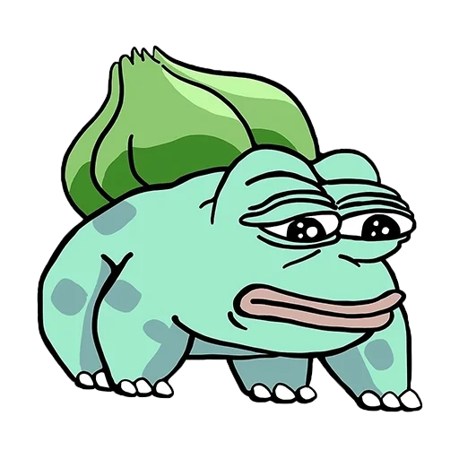 bulbazavr, froschpepe, bulbazavr pepe, der frosch ist traurig, pepe ist trauriger frosch