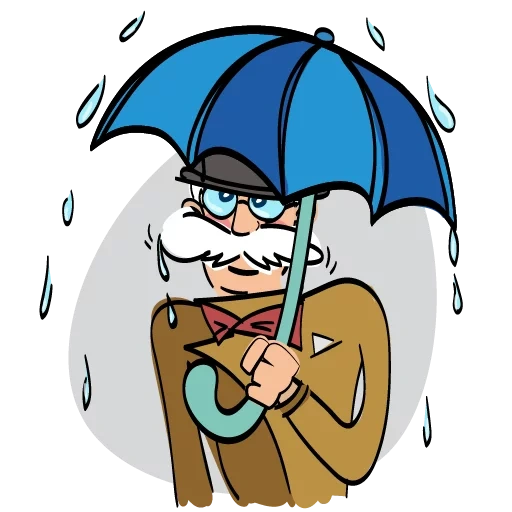 pack, umbrella cartoon, umbrella, electronic tag