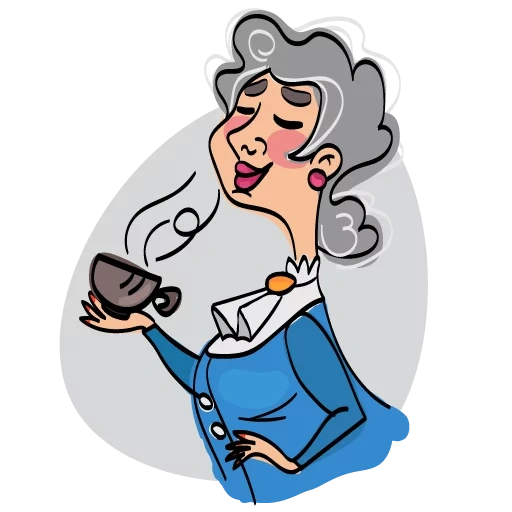 female cartoon, fashion grandma cartoon