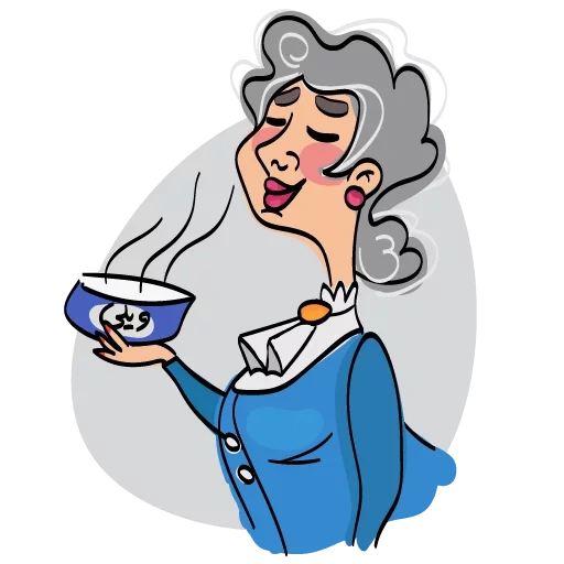 abuela, abuelas de moda, anciana, caricatura femenina, dibujos animados de la abuela de la moda