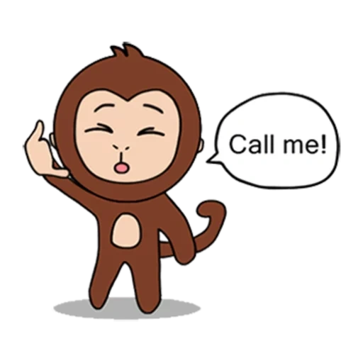 plaisanter, un singe, singe chibi, singe kawaii, dessin animé de singe