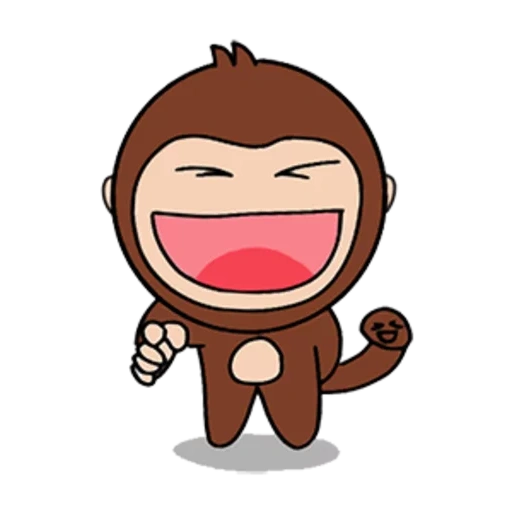 the monkey, kaffee für den affen, smiley anime lachen, der lächelnde affe, affe cartoon