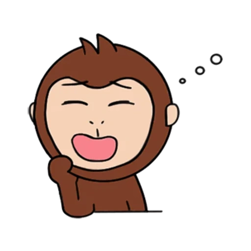 asiatique, singe souriant, figure du singe, cartoon singe
