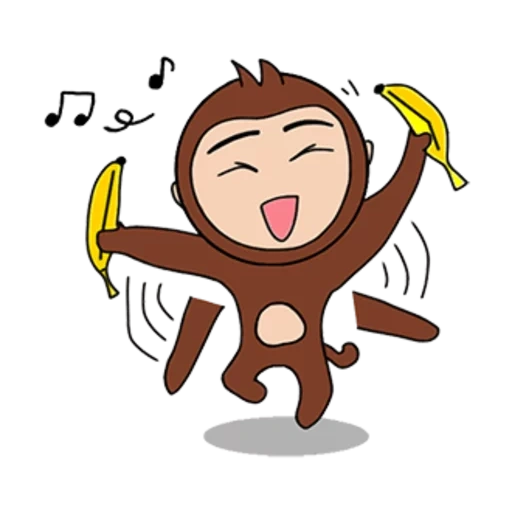 dibujo de mono, dibujo de mono, mono riendo, mono bailando, monkey dancing 2d drawing