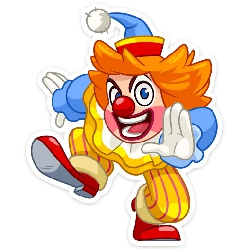 villa, clown, red clown, a cheerful clown