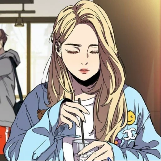 manhua, animation creativity, the wind breaks shelley, wind broken comic blonde hair