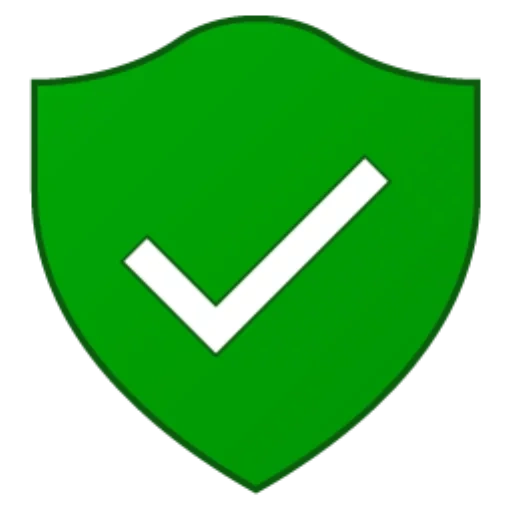 text, shield tick, fit badge, safety icon, green shield tick