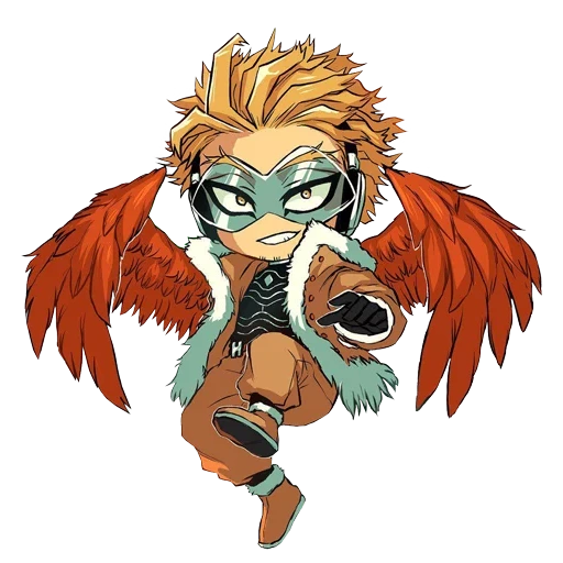 hawks bnha, hawks bnha wings, моя геройская академия, моя геройская академия чиби ястреб, аниме моя геройская академия ястреб