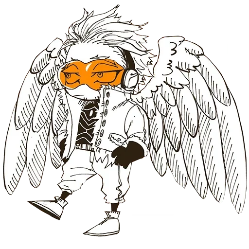 images animées, personnages d'anime, anime bnha eagle, my heroes academy, académie des hawks my heroes