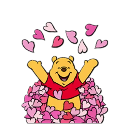 winnie l'ourson, winnie l'ourson, winnie the pooh, winnie l'ourson fait signe de la main, winnie l'ourson pour la saint-valentin