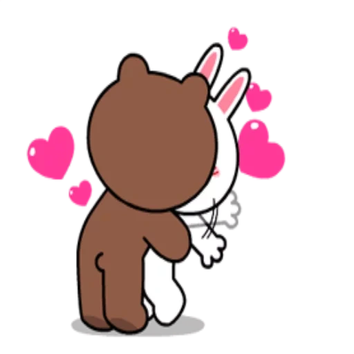 kuda coklat, watsap yang indah, gif kelinci beruang, bear bunny love, cinta animasi